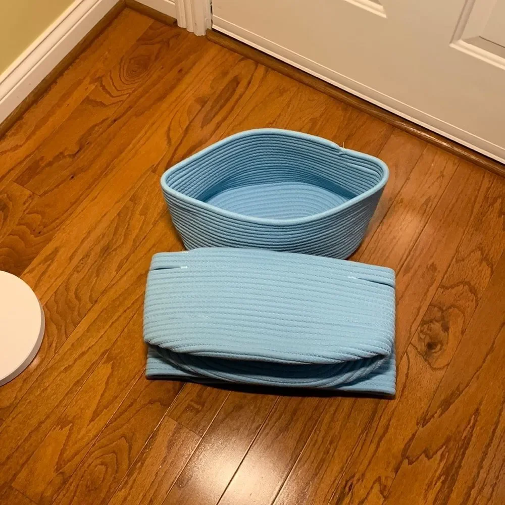 CubeLands bright blue rope baskets (3-piece). NEW